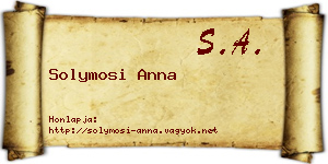 Solymosi Anna névjegykártya